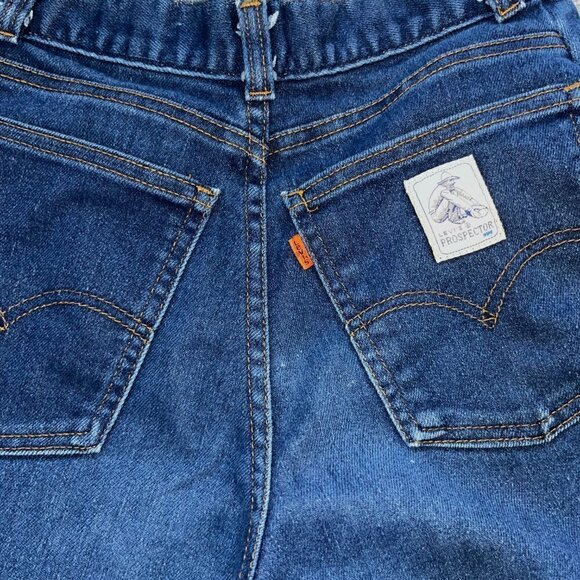 Rare Vintage '70s LEVI'S PROSPECTOR High Rise Straight Jeans - 25"X27"- Raw Hem - Picture 4 of 13